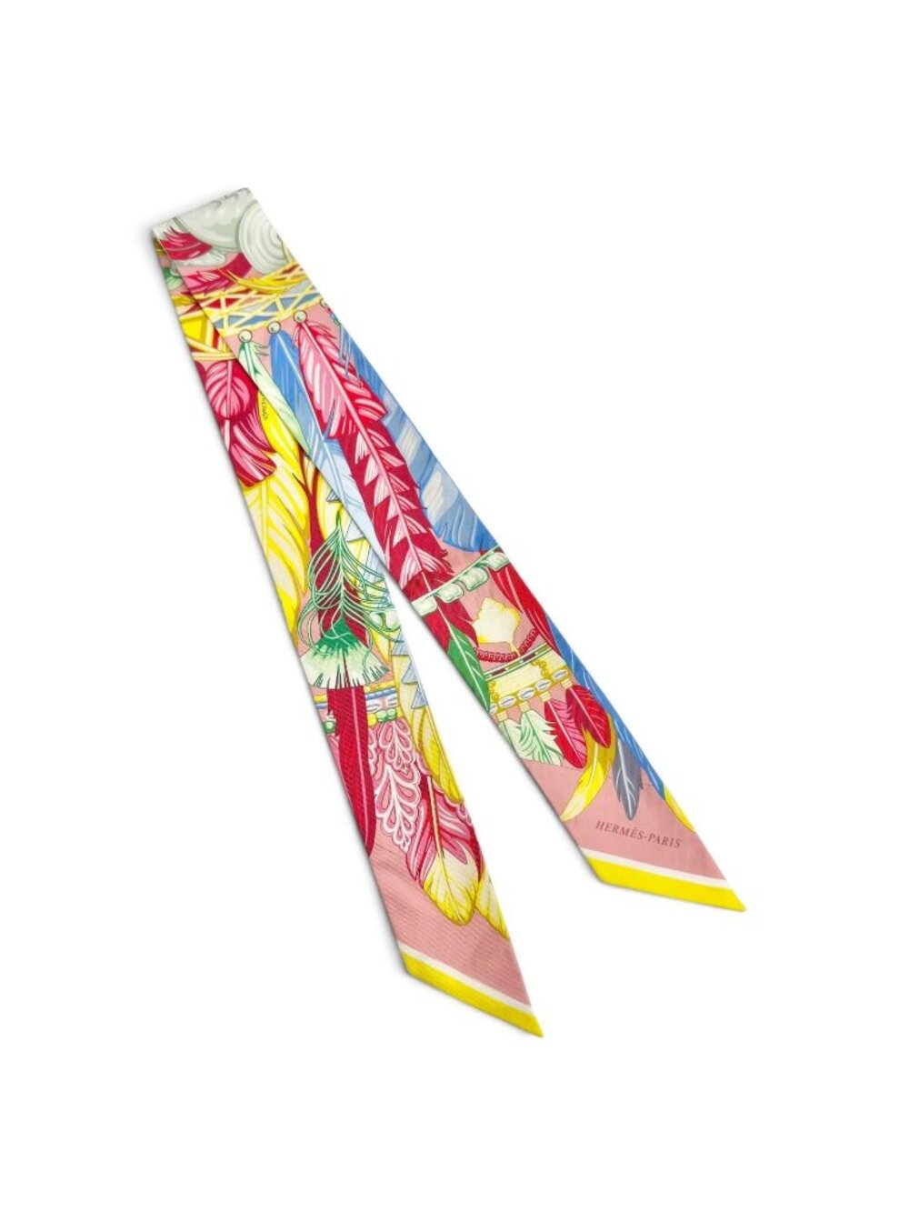 Hermes Twilly Danse Pacifique Dance Pacific Silk View Rose Blue Vert Scarf